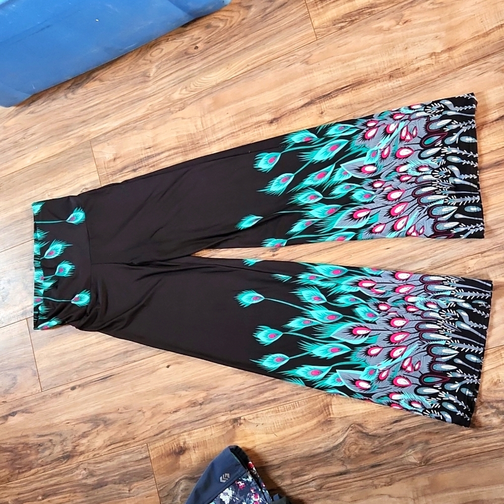 Peacock feathered pants